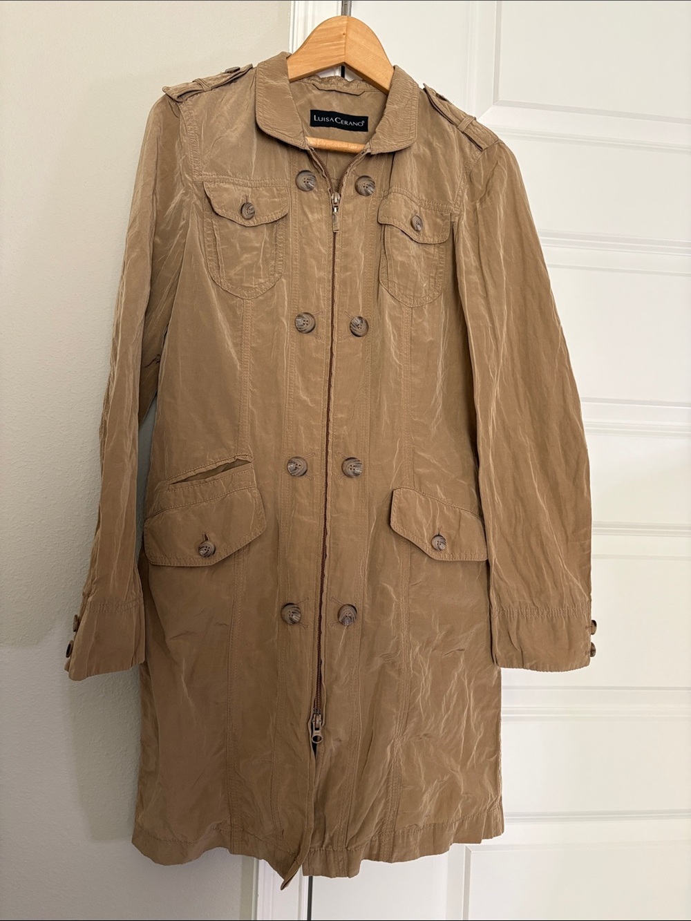 Luisa Cerano Women's Classic Tan Trench Coat
